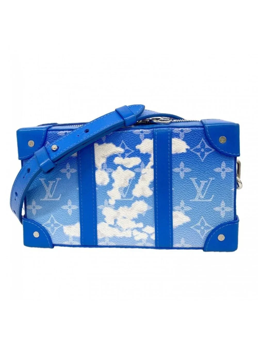 Louis Vuitton Shoulder Bag Monogram Clouds Soft Trunk Wallet Blue White